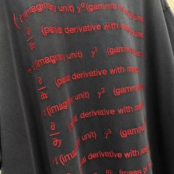 GT Balenciaga Men's Dirac Equation T-shirt in Washed Black/red