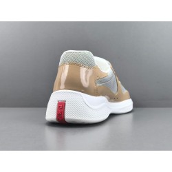 GT Prada Amecica's Cup Fabric Sneakers Gold