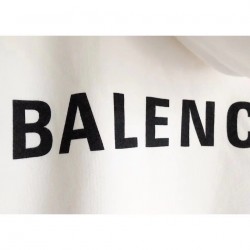 Balenciaga Front Logo White Hoodie