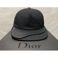 DIOR x ALYX New Black Cotton & Leather Baseball Cap With CD Buckle