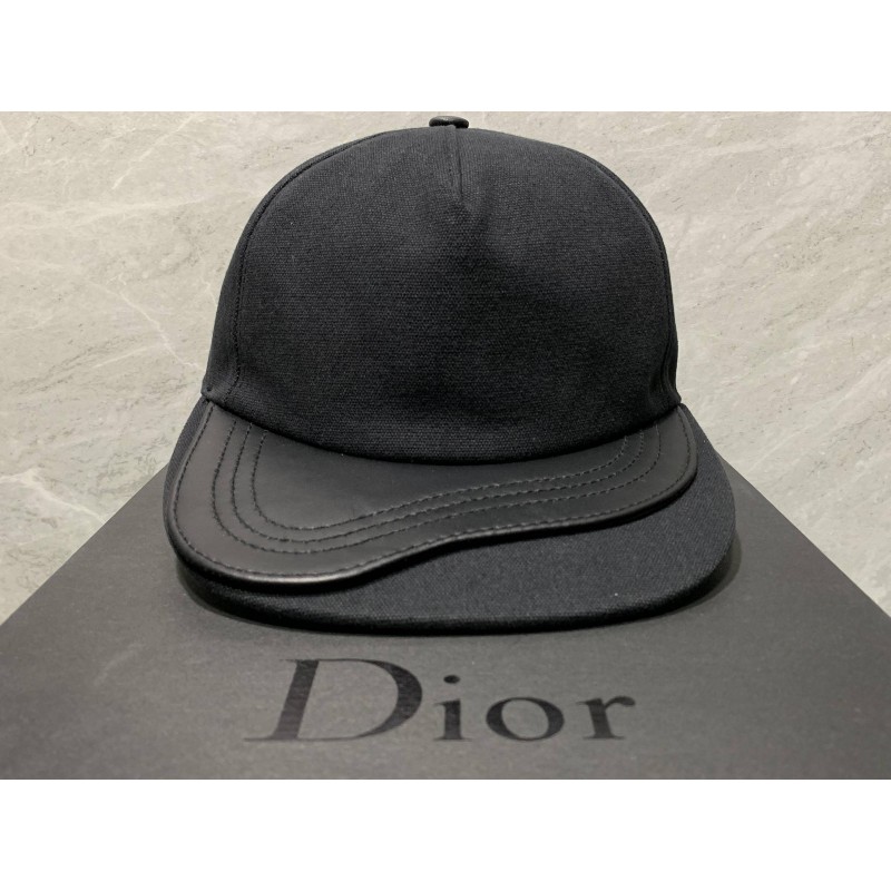 DIOR x ALYX New Black Cotton & Leather Baseball Cap With CD Buckle ...