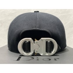 DIOR x ALYX New Black Cotton & Leather Baseball Cap With CD Buckle