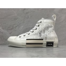 Dior B23 Hi Top Sneakers oblique monogram triple white