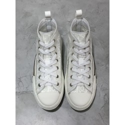 Dior B23 Hi Top Sneakers oblique monogram triple white