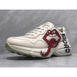 GT Batch Gucci Men's Rhyton leather sneaker with mouth