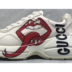 GT Batch Gucci Men's Rhyton leather sneaker with mouth