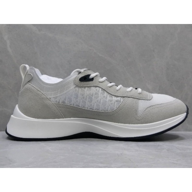 GT Dior B25 Oblique Canvas and Suede Sneaker White - Allkicks247