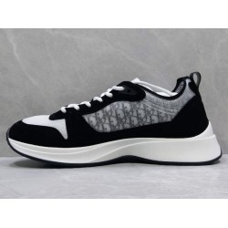 GT Dior B25 Oblique Canvas and Suede Sneaker Black