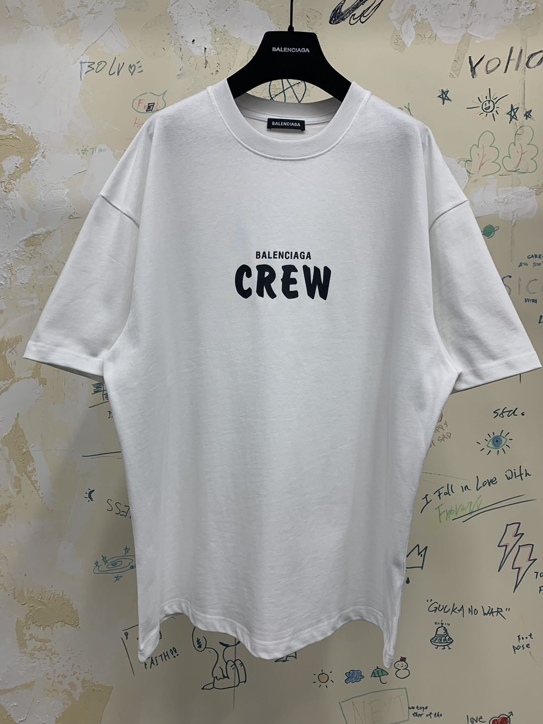 Balenciaga crew t shirt white Clearance