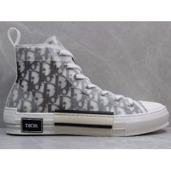 Dior B23 Hi Top Sneakers Oblique Monogram White