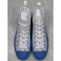 GT Dior B23 Hi Top Sneaker White Blue Canvas