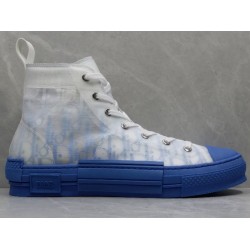 GT Dior B23 Hi Top Sneaker White Blue Canvas