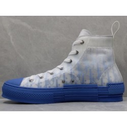 GT Dior B23 Hi Top Sneaker White Blue Canvas