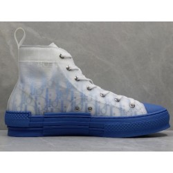 GT Dior B23 Hi Top Sneaker White Blue Canvas