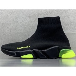 GT Balenciaga Speed Trainer Clear Sole Black Yellow Fluo