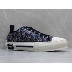 GT Dior B23 Low-top Sneaker Beige and Blue Oblique Strass