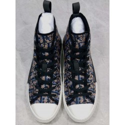 GT Dior B23 High-top Sneaker Beige and Blue Oblique Strass