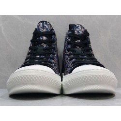 GT Dior B23 High-top Sneaker Beige and Blue Oblique Strass