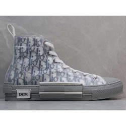 GT B23 Hi Top Sneaker Navy Blue Dior Oblique Canvas with Gray Rubber Sole