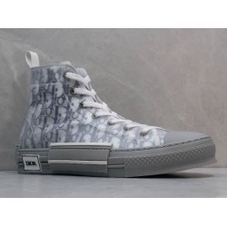 GT B23 Hi Top Sneaker Navy Blue Dior Oblique Canvas with Gray Rubber Sole