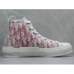 GT B23 Hi Top Sneaker Red and White Dior Oblique Canvas